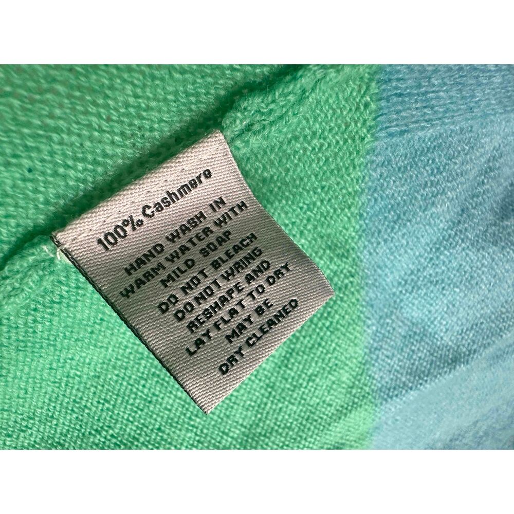 Claudia Nichole Cardigan Womens Size Small Blue Open Front Striped 100% Cashmere - Picture 6 of 9